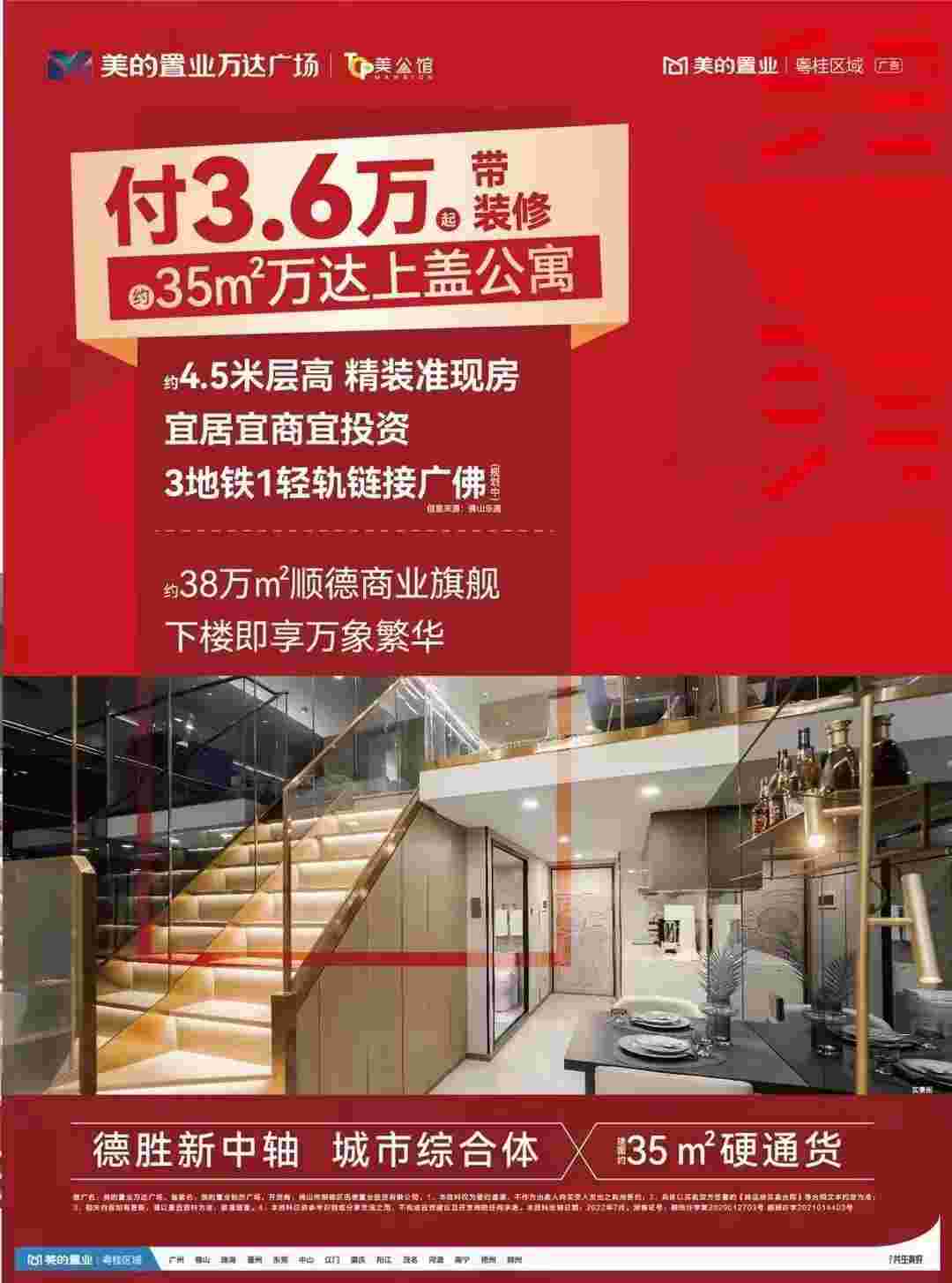 顺德大良美的置业万达广场户型好不好?35㎡全功能金牌投资品